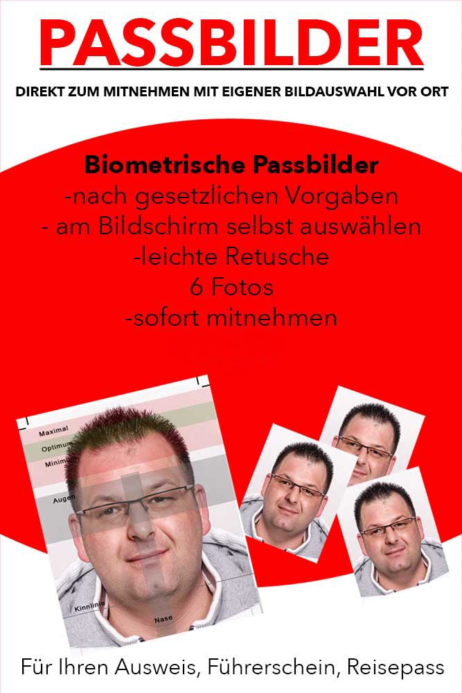 Biometrische Passbilder - mit individuelle Terminabsprache - Geschenkpoet